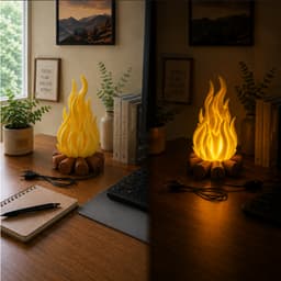Đèn Decor Ngọn Lửa 3DLUXI, Đèn Ngủ, Decor Phòng Khách, Bàn Làm Việc In 3D Từ Nhựa PLA/PETG An Toàn 7