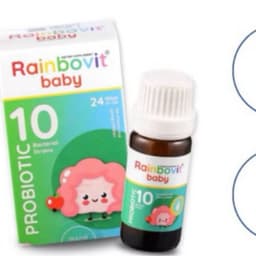 Rainbovit Baby ( Hộp 10 ml .MÀU XANH )Men Vi Sinh 10 Chủng,cải thiện tiêu hóa, biếng ăn, tăng đề kháng .xuất xứ Ba Lan 2