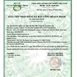 Hỗ trợ tăng cường chức năng thận Kidney Support MediUSA ( 60v) 2