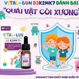 VITAL- BUN D3k2(MK7) - Hỗ trợ tăng cường chiều cao và sự phát triển khỏe mạnh của hệ cơ xương khớp. 2
