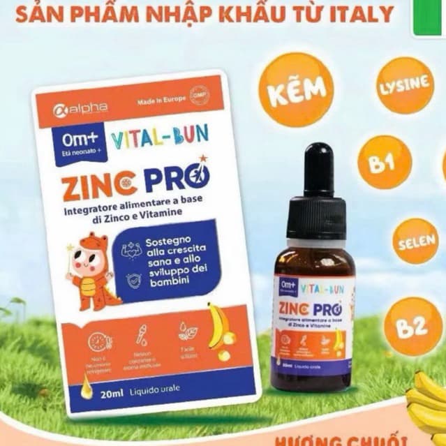 VITAL-BUN ZINC PRO -cung cấp kẽm và vitamin, tăng cường miễn dịch và vị giác giúp trẻ ăn ngon