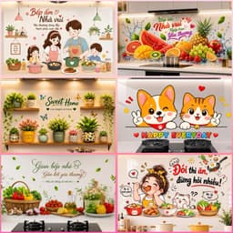 Decal giấy dán bếp cách nhiệt chống dầu mỡ,kích thước (60x90cm) 1