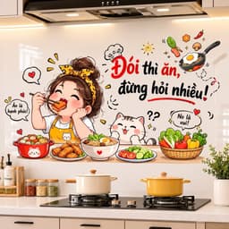 Decal giấy dán bếp cách nhiệt chống dầu mỡ,kích thước (60x90cm) 9
