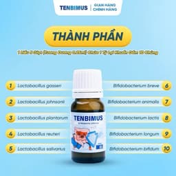 Men vi sinh 10 chủng TENBIMUS 10ml - Lợi Khuẩn, Hỗ Trợ Tiêu Hóa, Giảm Táo Bón, Tăng Sức Đề Kháng 10ML 4