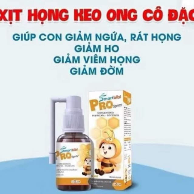 Xịt Họng Smartbibi Pro Spray Hỗ Trợ Làm Dịu Họng, Đau Họng, Giảm Ho Cho Bé TPBVSK Chai 15ml