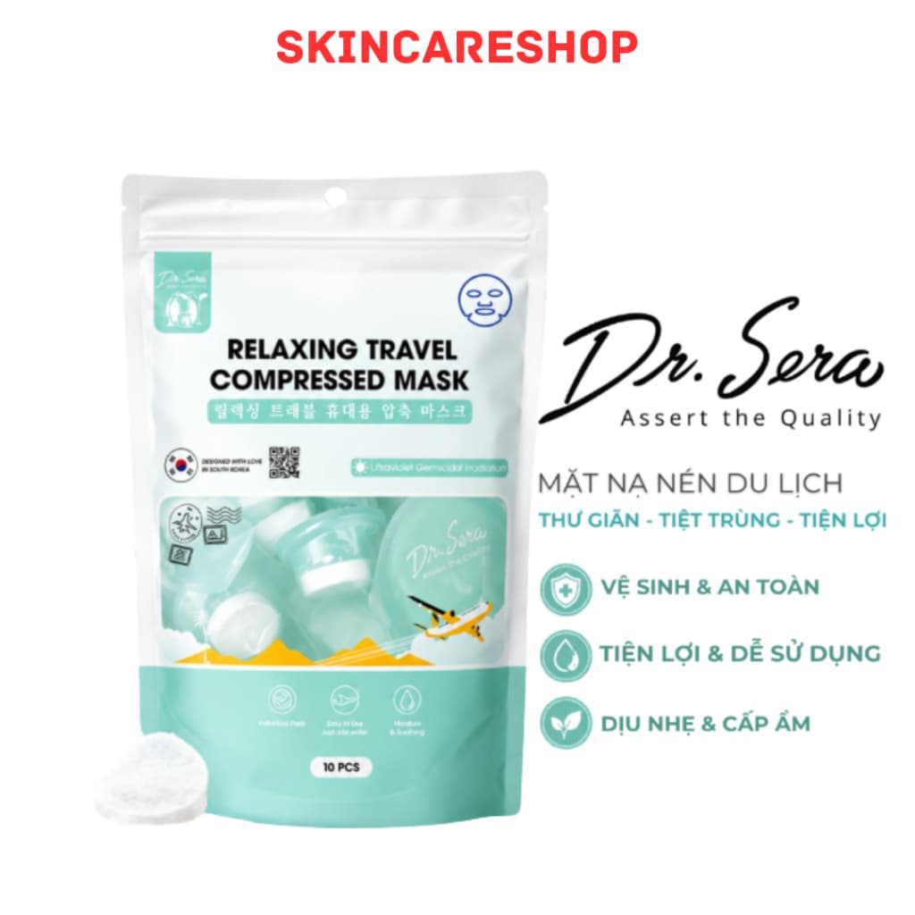 Mặt Nạ Nén DR.SERA Relaxing Travel Compressed Mask -Túi 10 Mask