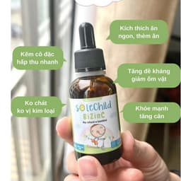 Solechild BIZINC 30ml - giúp bé nă nhon miệng, giảm ốm vặt, tăng đề kháng , ăn ngon miệng 2