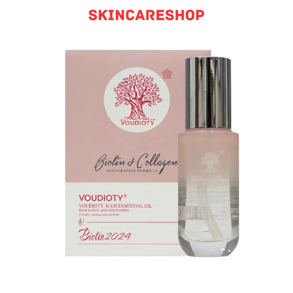 Tinh Dầu Dưỡng Tóc Hoa Hồng Pháp Biotin Collagen Voudioty Hair Essential Oil 60ml