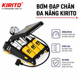 Bơm Đạp Chân Kirito 1/2/3 Piton – Bơm Xe Máy, Oto, Xe Đạp – Bơm Siêu Nhanh, Đa Năng 1