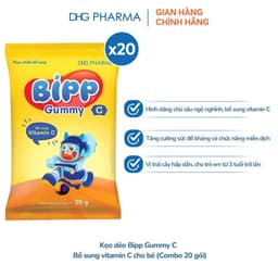 Combo 10 gói Kẹo dẻo Bipp Gummy 05 loại IQ/ Canxi/ Vitamin C/ C, B6, Kẽm/ Chất Xơ 4