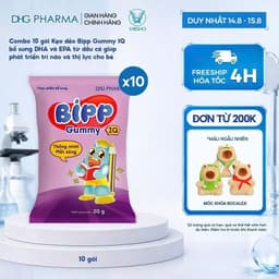 Combo 10 gói Kẹo dẻo Bipp Gummy 05 loại IQ/ Canxi/ Vitamin C/ C, B6, Kẽm/ Chất Xơ 1