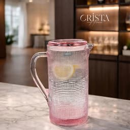 BÌNH THỦY TINH VÂN LƯỚI CRISTA HOME 1L NẮP THỦY TINH CAO CẤP DECOR BÀN TIỆC 60203 3