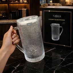 BÌNH THỦY TINH VÂN LƯỚI CRISTA HOME 1L NẮP THỦY TINH CAO CẤP DECOR BÀN TIỆC 60203 8