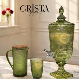 BÌNH THỦY TINH VÂN LƯỚI CRISTA HOME 3.3L - CAO CẤP - BÌNH DETOX NƯỚC ÉP TRÀ LẠNH CHÍNH HÃNG 60204 3