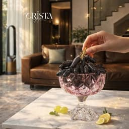 HŨ THỦY TINH CHÂN BỒNG VÂN KIM CƯƠNG 18CM CRISTA HOME 60251 3