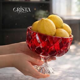HŨ THỦY TINH CHÂN BỒNG VÂN KIM CƯƠNG 18CM CRISTA HOME 60251 7