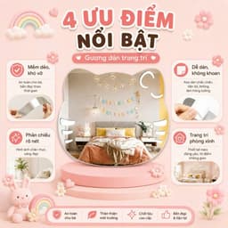 ✨ GƯƠNG TRANG TRÍ ACRYLIC DÁN TƯỜNG – XINH XẮN, AN TOÀN, DỄ DÁN 💕 4