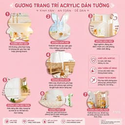 ✨ GƯƠNG TRANG TRÍ ACRYLIC DÁN TƯỜNG – XINH XẮN, AN TOÀN, DỄ DÁN 💕 1