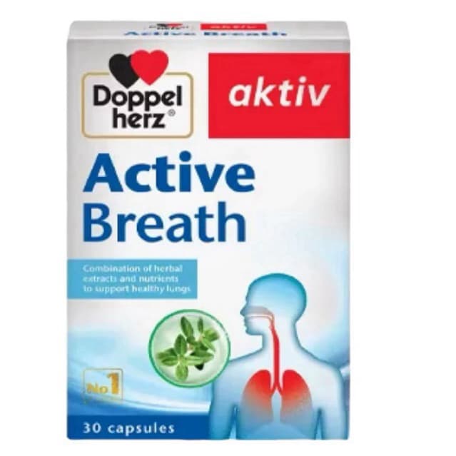 Active Breath Doppelherz (Hộp 30 viên) Viên uống hỗ trợ tăng cường chức năng và bảo vệ phổi