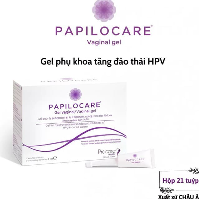 Papilocare Gel Phụ Khoa Hỗ Trợ Đào Thải HPV, Phục Hồi Niêm Mạc Cổ Tử Cung - Hộp 21 Tuýp
