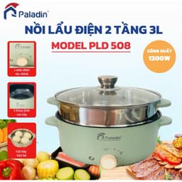 Nồi Lẩu - Nướng - Chiên - Xào Đa Năng Chống Dính PLD 508 - 2 Tầng 3 Lit, Có Thể Tháo Rời 1