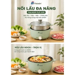 Nồi Lẩu - Nướng - Chiên - Xào Đa Năng Chống Dính PLD 508 - 2 Tầng 3 Lit, Có Thể Tháo Rời 5