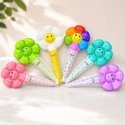 SÉT SỈ 10/5 CÁI Bóng bay mặt cười,bong bóng hoa cúc cầm tay trang trí lớp học,khai giảng 2/9,sinh nhật,Trung Thu,mầm non 2