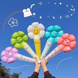 SÉT SỈ 10/5 CÁI Bóng bay mặt cười,bong bóng hoa cúc cầm tay trang trí lớp học,khai giảng 2/9,sinh nhật,Trung Thu,mầm non 1