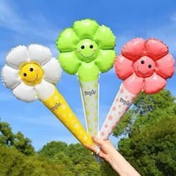 SÉT SỈ 10/5 CÁI Bóng bay mặt cười,bong bóng hoa cúc cầm tay trang trí lớp học,khai giảng 2/9,sinh nhật,Trung Thu,mầm non 6