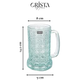 BỘ 6 CỐC BIA THỦY TINH VÂN PHA LÊ CÓ QUAI - CỐC UỐNG BIA - THỦY TINH CAO CẤP 420ML 60246 9