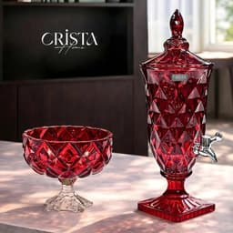 DECOR - BÌNH NƯỚC THỦY TINH 2l VÂN KIM CƯƠNG CÓ VÒI CRISTA HOME, 60267 5