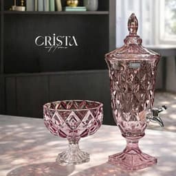 DECOR - BÌNH NƯỚC THỦY TINH 2l VÂN KIM CƯƠNG CÓ VÒI CRISTA HOME, 60267 7