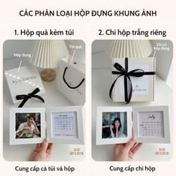 [TẶNG HỘP RƠM] Khung ảnh gấp đôi quà tặng người yêu, khung ảnh 10x10 cm tặng sinh nhật, kỉ niệm ngày yêu 3