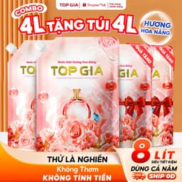 Nước giặt xả Topgia hương Hoa Nắng lưu hương 72H, túi 1L / 2L và thùng 2-3-4 túi - Tạp hoá Gemgem 1