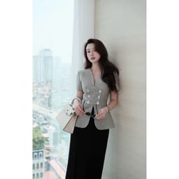 Áo Kí Giả Chiết Eo Dáng Peplum Cách Điệu MACI MCAABGH0394 Thời Trang Nữ Thiết Kế Độc Quyền 6