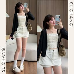 Set Áo Cardigan Kèm Quây Hoa Nhí S345 Kenco Thời Trang Nữ Sài Gòn 4