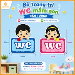 (NEW) Nhà Vệ Sinh - Bộ trang trí WC mầm non trang trí lớp học nhiều mẫu lựa chọn chất liệu fomex 5ly (MN3004) 2
