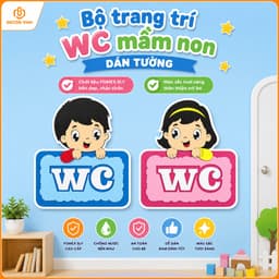 (NEW) Nhà Vệ Sinh - Bộ trang trí WC mầm non trang trí lớp học nhiều mẫu lựa chọn chất liệu fomex 5ly (MN3004) 1