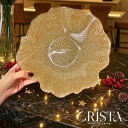 BÁT TÔ THỦY TINH VÂN LƯỚI CRISTA HOME 28CM ĐỰNG SALAD - TRÁI CÂY CAO CẤP DECOR BÀN ĂN 60208 2