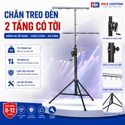 Chân treo đèn sân khấu có tời nâng hạ, giá treo đèn 1 thanh và 2 thanh ngang treo đèn Beam PAR LED 7