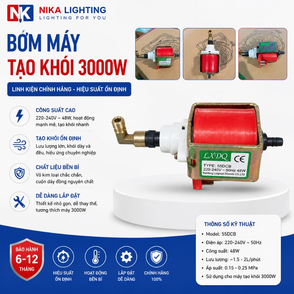 Bơm máy tạo khói NIKA 1500W 1800W 2000W 2500W 3000W linh kiện thay thế cho máy phun khói sân khấu