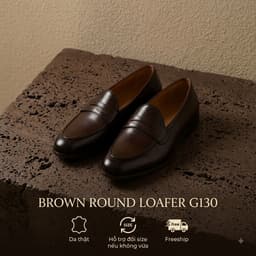 Giày Da Bò Nam Saint Stefano G130 & G131 – Penny Sicilia Loafer – Form Tròn – Nâu/Đen 3