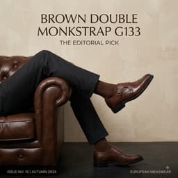 Giày Tây Da Bò Saint Stefano G133 - Monkstrap Khoá Đôi - Cap Toe Brogues - Mầu nâu 2