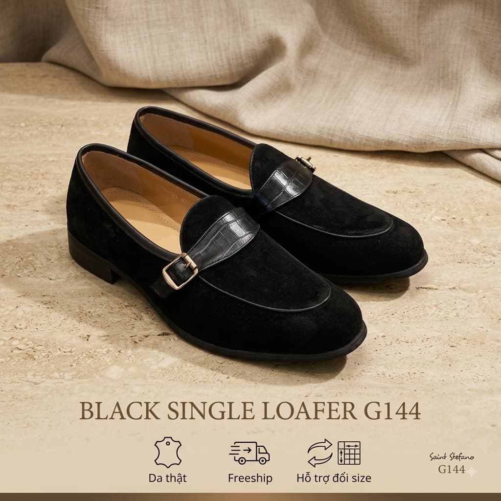 Giày Da Lộn Nam Saint Stefano G144 – Single Strap – Phong Cách Lịch Lãm