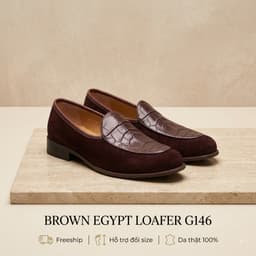Giày Da Lộn Nam Saint Stefano G146 Egypt Aligator Brown – Mũi Dập Vân Cá Sấu 1