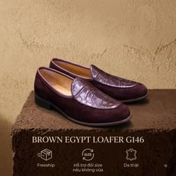 Giày Da Lộn Nam Saint Stefano G146 Egypt Aligator Brown – Mũi Dập Vân Cá Sấu 3