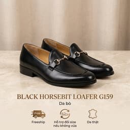 Giày Da Bò Nam Saint Stefano G159 – Horsebit Loafer Đen – Da Bò Thật 100% 1