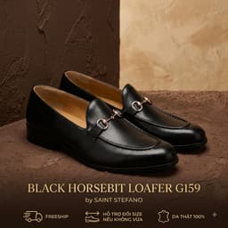 Giày Da Bò Nam Saint Stefano G159 – Horsebit Loafer Đen – Da Bò Thật 100% 3