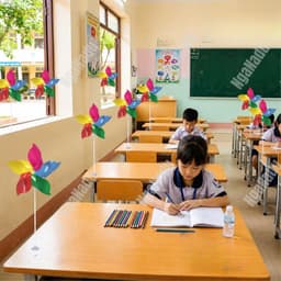 Combo 50 cái/100 Chong chóng hoa 5 cánh 5 màu khai giảng,,trang trí lớp học 2/9,khu du lịch,vui chơi,quán cà phê,trà sữa 2