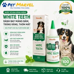 Gel vệ sinh răng miệng - gel loại bỏ cao răng, trắng răng, diệt vi khuẩn cho chó mèo White Teeth Vimedim 100ml 1